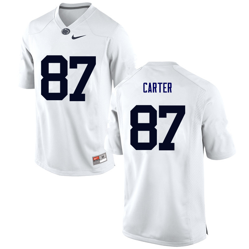 Men Penn State Nittany Lions #87 Kyle Carter College Football Jerseys-White